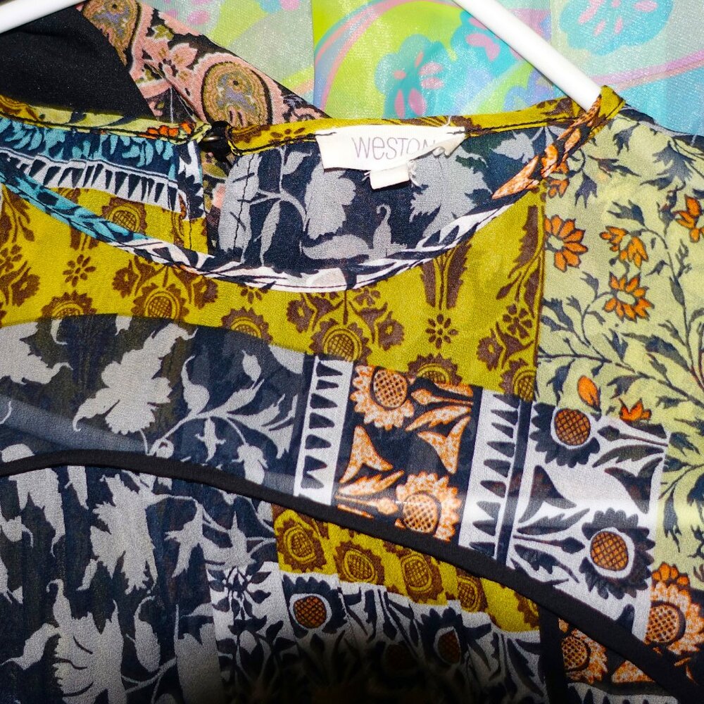 Weston Boho Patchwork Blouse Xs - image 7